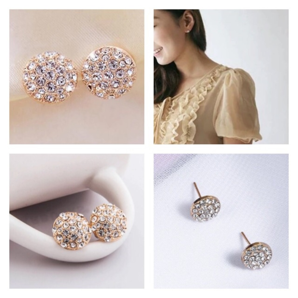 💙💎💲FIRM🛍➕BUNDLE➕🛍4 DISCOUNT PAVE CIRCLE STUDS - Picture 2 of 8
